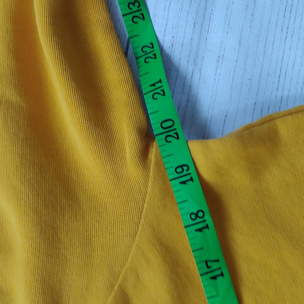 TALBOTS RUFFLE TROM RAGLAM SWEATSHIRT MUSTARD GOLD - Picture 7 of 8